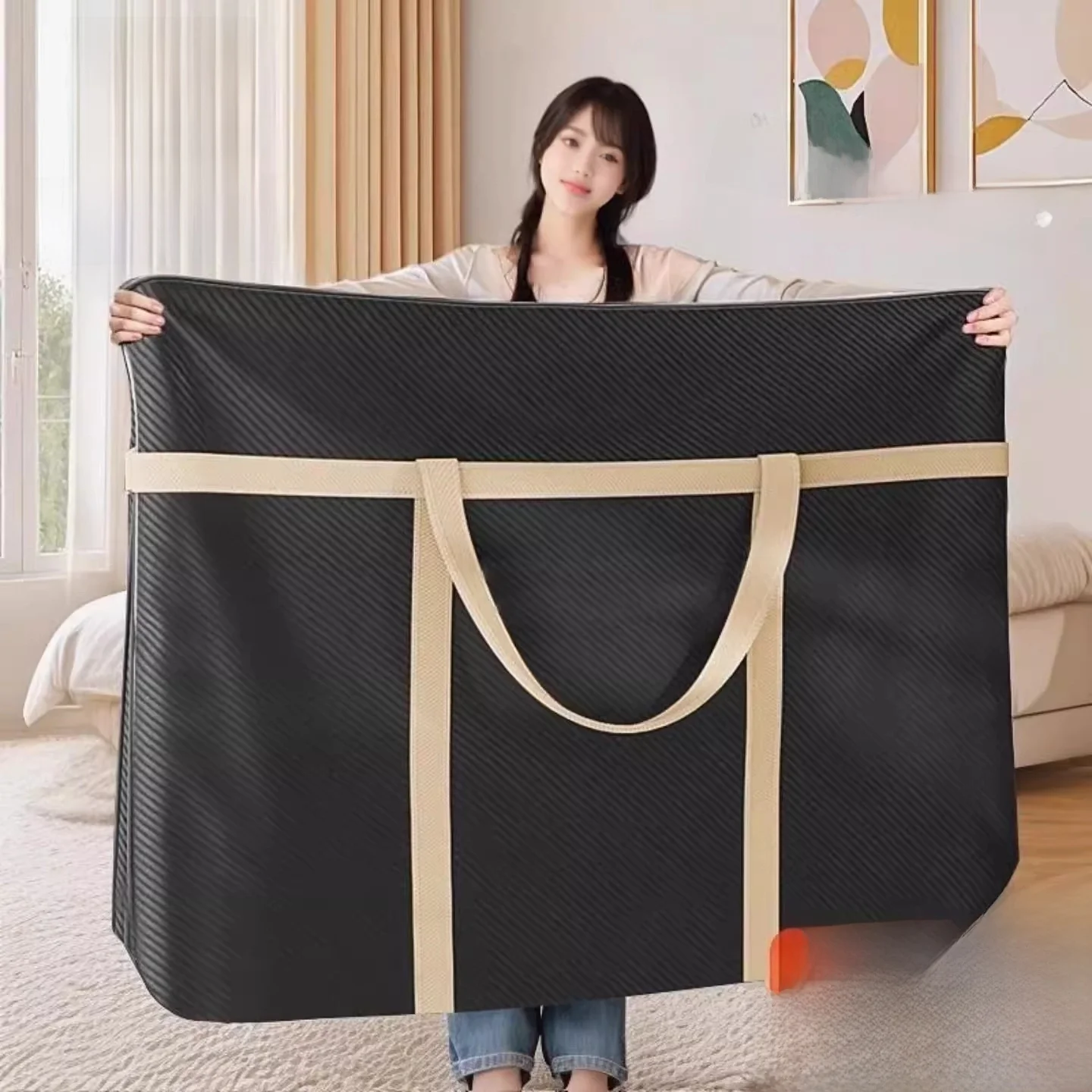 

Утолщенная сумка для переезда, сумка для хранения одеял, хлопковая сумка для одежды и одеял, прочная большая сумка для переезда с высокой вместимостью