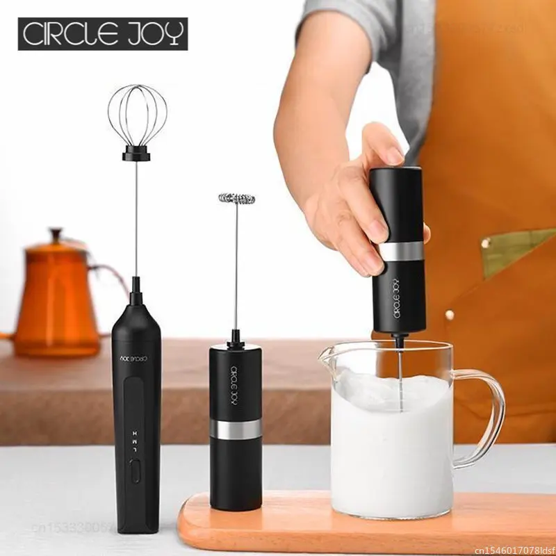 Circle Joy-Espumador de leche eléctrico, batidor de huevos con 3 engranajes de Control, Mini licuadora portátil, electrodomésticos de cocina