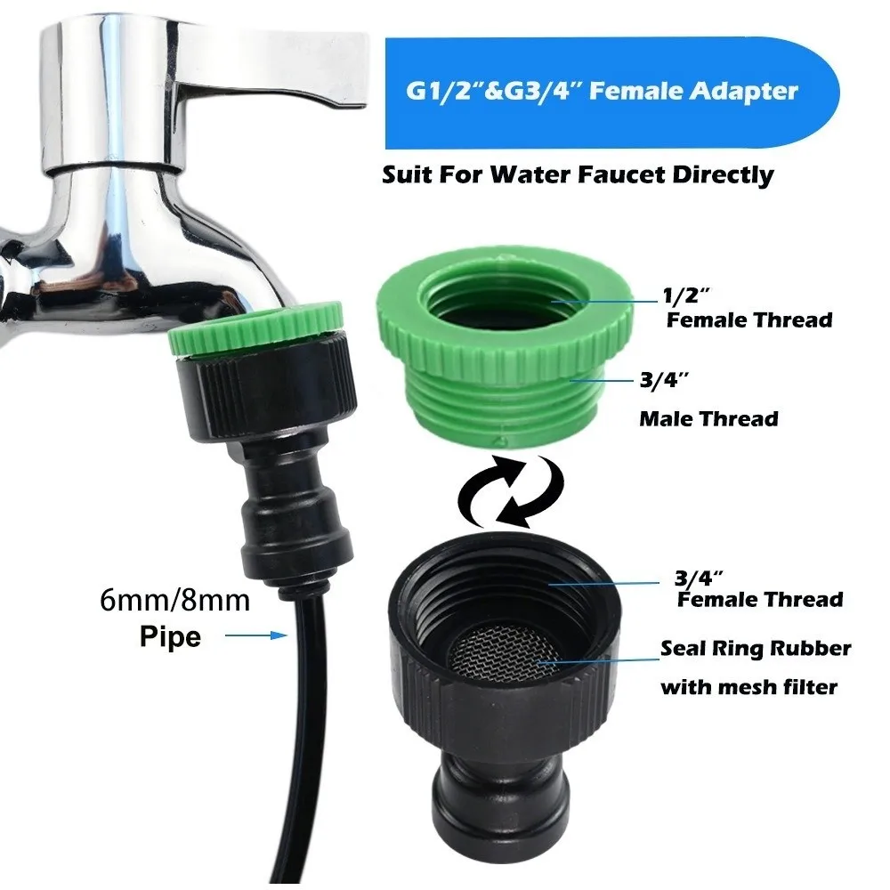 New Female BSP Water Hose Connector 1/2 Inch 8MM Tap Connector Fitting Quick Connect 3/4 Inch BSP Connector Water Fitting