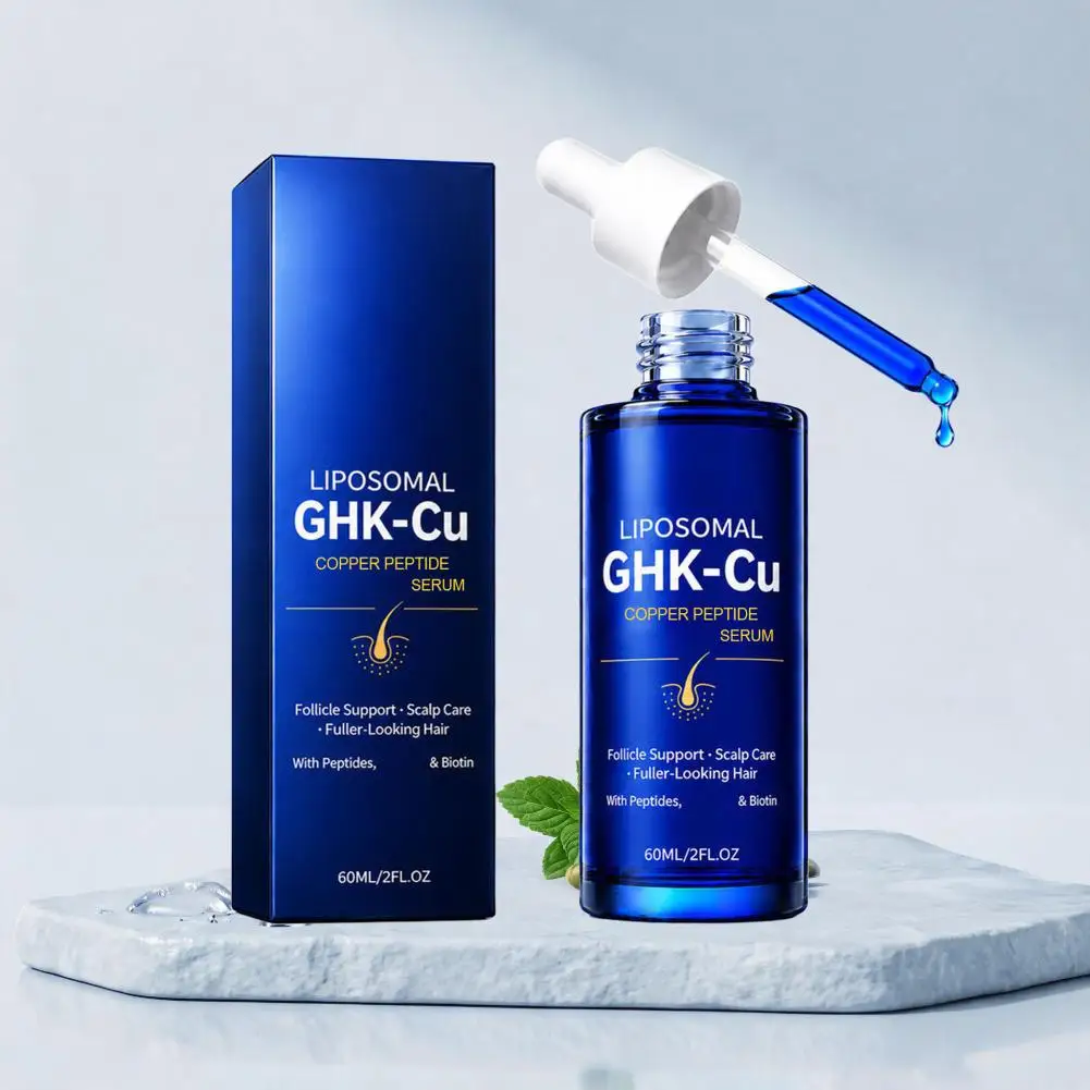GHK-Cu Copper Peptide Liposomal Serum Anti Loss Scalp Nourishing Treatment with Biotin for Fuller Looking Hair Root Car