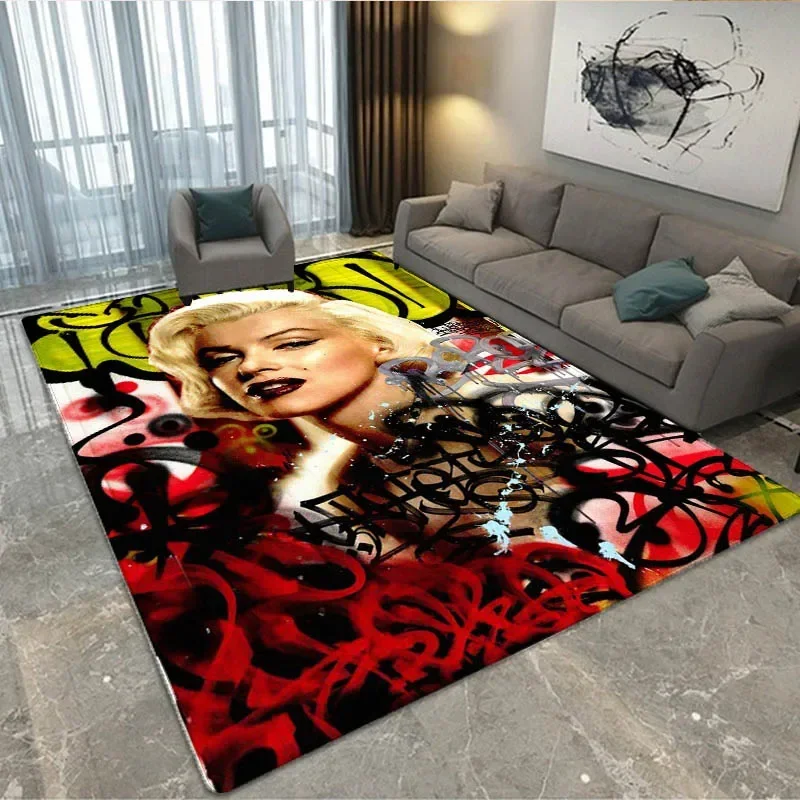 Marilyn Monroe printed carpet living room bedroom carpet balcony bathroom non-slip door mat photography props birthday gift