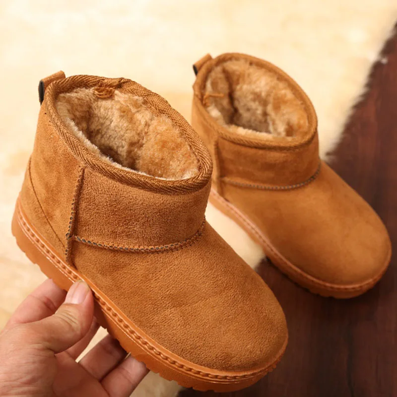 Zapatos de invierno para niños que mantienen el calor, botas de nieve para niños y niñas, zapatos de nieve sin cordones, zapatos cálidos acolchados de algodón, zapatillas de deporte para niños CSH1217