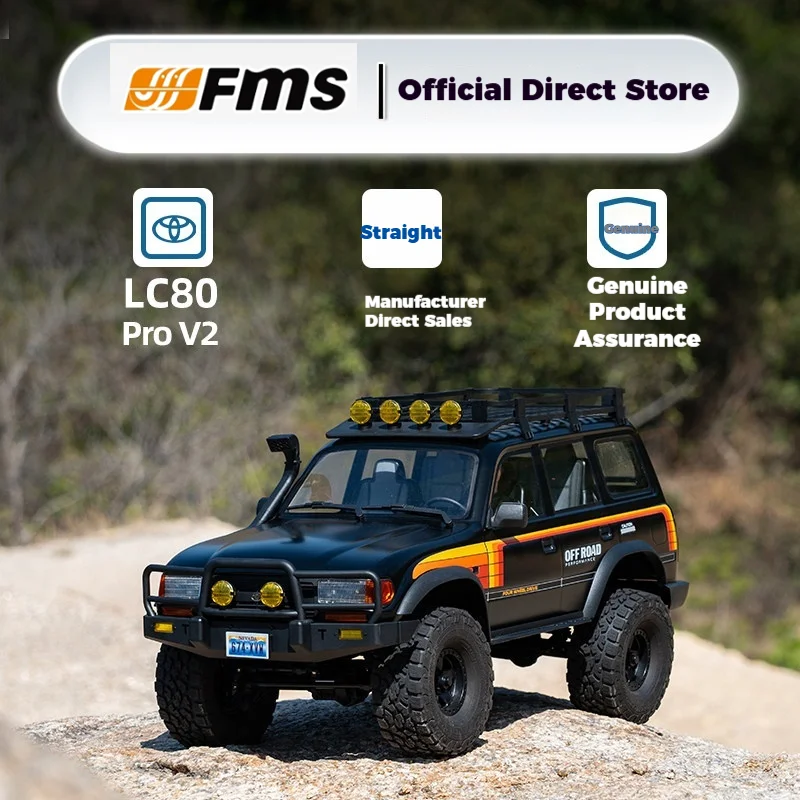 

FMS 1/10 LC80 Black Genuine Brushless Metal Tooth Waterproof Simulation Off Road RC Climbing Car Model Toy For Send gifts to