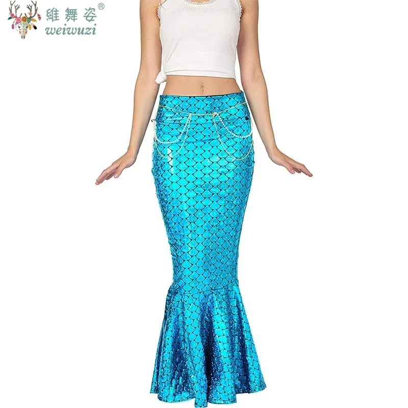 

Halloween Female Mermaid Role-playing Costume Adult Mermaid Princess Long Skirt Sexy Sequin Skirt Buttock Wrapped Fishtail Skirt