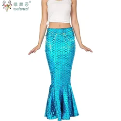 Halloween Female Mermaid Role-playing Costume Adult Mermaid Princess Long Skirt Sexy Sequin Skirt Buttock Wrapped Fishtail Skirt