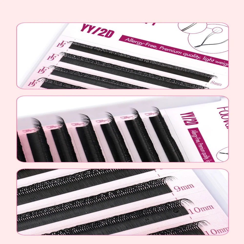 YY Shape Fans False Eyelash D Curled 8-15mm 0.07 Natural Soft High Quality Individual Lashes DIY Extension Makeup Tools