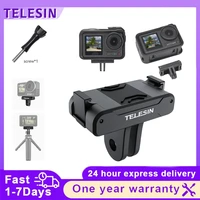 TELESIN-Adaptador magnético de dos garras, accesorios de Cámara de Acción para DJI OSMO Action 3 4 5 Pro, accesorios adaptadores, hebilla de Metal
