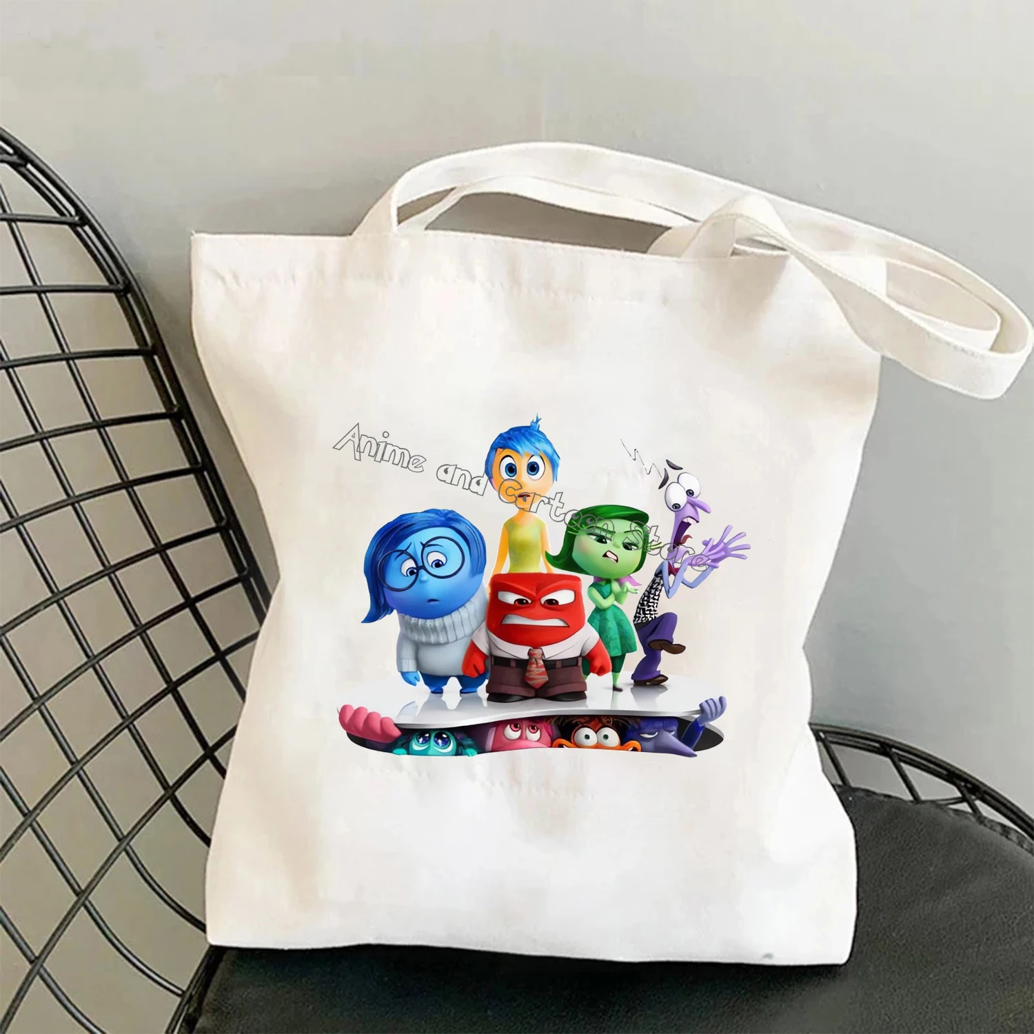 Inside Out 2 borse di tela Cute Disney Cartoon stampato borse a tracolla borse a tracolla per le donne Shopping Bag borsa da viaggio regalo