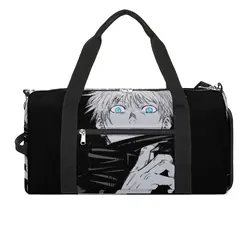 Satoru Gojo-Sac de sport rétro personnalisé avec chaussures pour femme, sac de sport portable, sac à main d'entraînement de voyage, sac de fitness Anime Rick