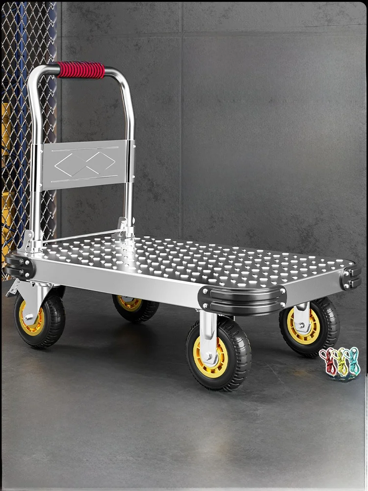 

Portable Steel Plate Hand-Pulled Cart Home Use Flaed Tru Moving Vehicle Foldable Lightweight ature Trolley Hand-Pulle...