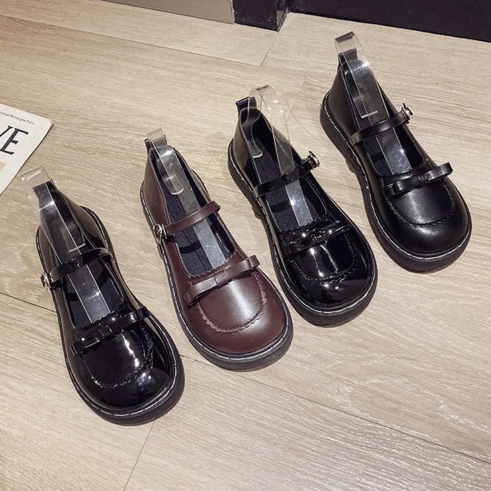 2026 Neue Frühlings-Lolita-Damen-Mary-Jane-Schuhe, schlichte, flache Schuhe mit runder Zehenpartie, Damen-Lederschuhe im schlichten Outdoor-College-Stil – Detail 5