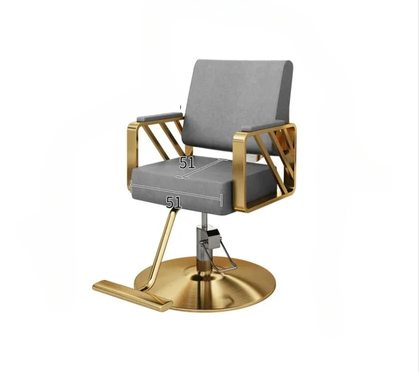 Haircut chair luxury hydraulic hairdressing shop haircut chair rotary stainless steel chair