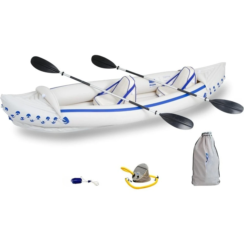 

Inflatable Kayak 1-3 Person-Portable Stowable & Lightweight-with Seat(s), Paddle(s), Foot Pump and Bag