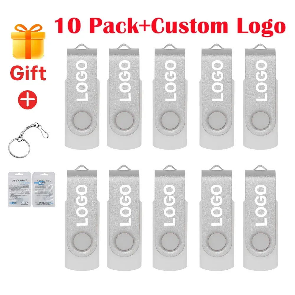 

10pcs/lot Rotable USB Flash Drive 2.0 Pen Drives 64GB 32GB 16GB 8GB 4GB Pendrive Usb Memory Stick Free Logo for Photography Gift