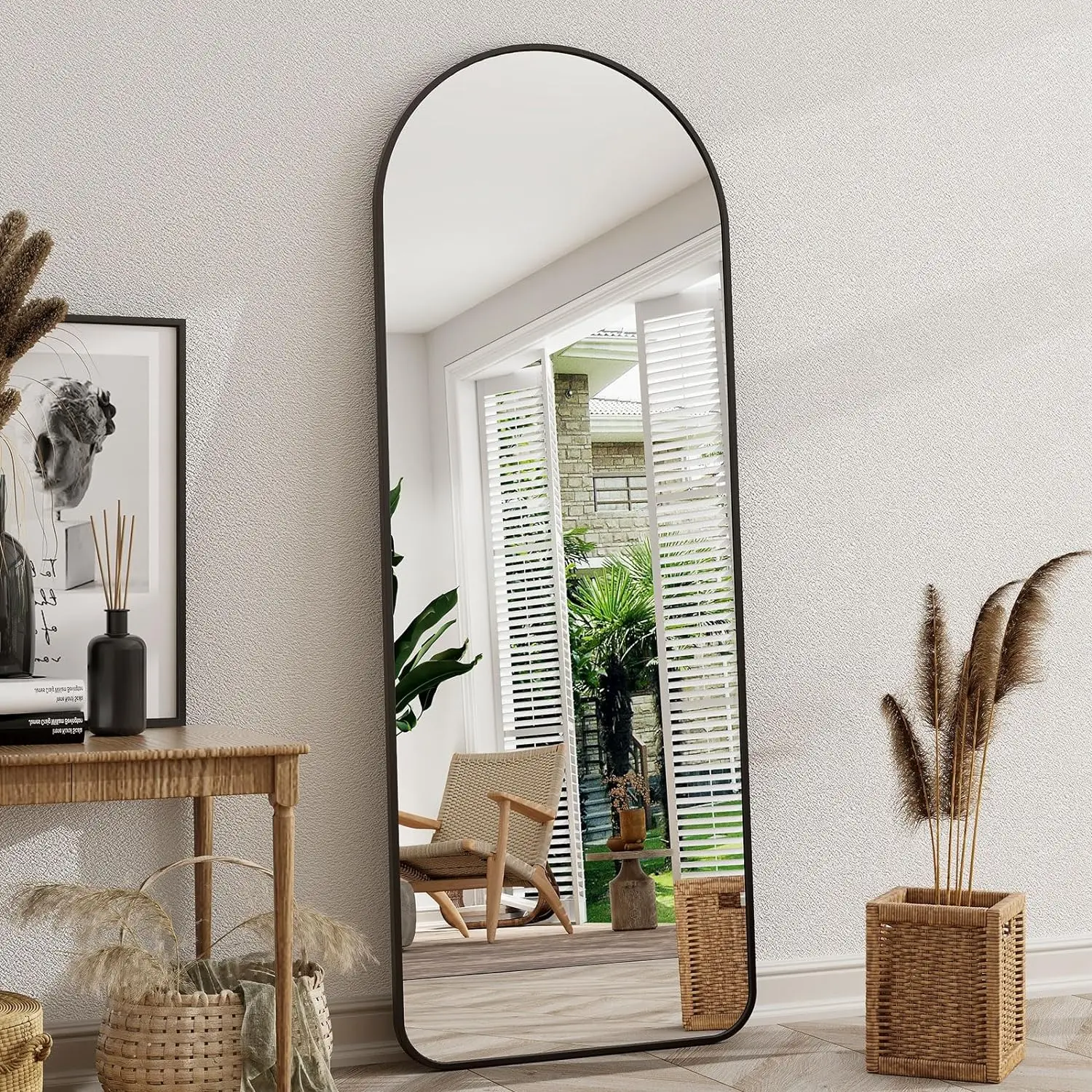 Arched Full Length Mirror with Safe Bottom, 64