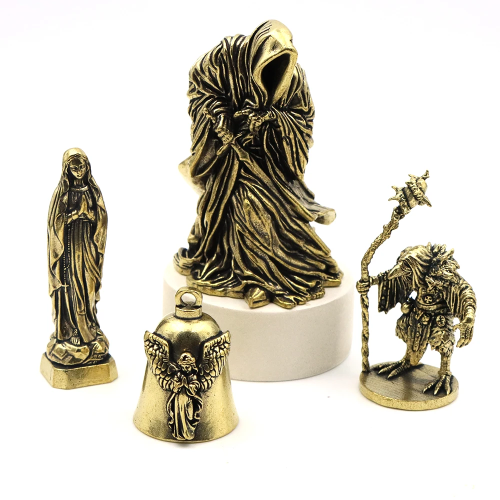 

Brass Handicraft Die-casting Drop Bell Creative Angel Statue Lucky Feng Shui Home Office Desk Decor Halloween Christmas Gifts