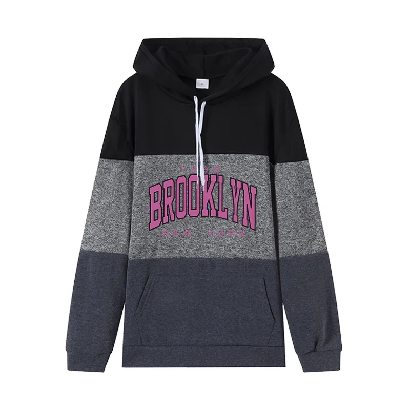 أنثى المنزل في الهواء الطلق الراحة فضفاضة البلوز بروكلين الأزياء هوديس للمرأة خريف شتاء اليومية عارضة رياضي قمصان سويت شيرت بقلنسوة