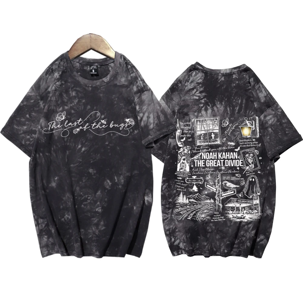 Noah-Kahan The Great Divide Tour 2026 Tie Dye T-shirt Man Woman Harajuku O-neck Casual Shirt Tops