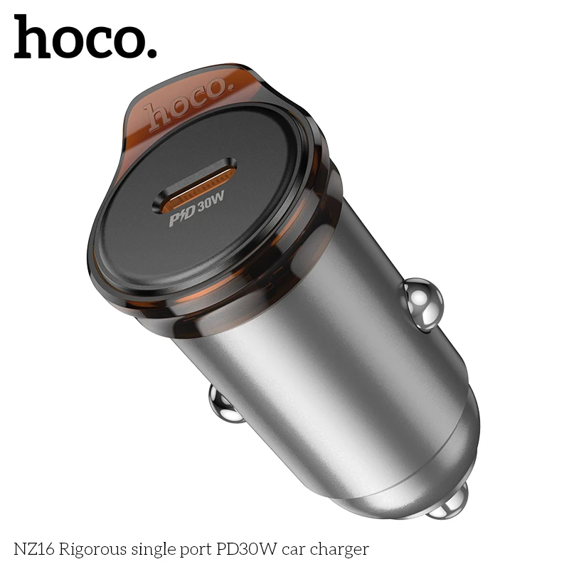 HOCO 30W mini Car Charger Fast Charging For iPhone 16 Pro QC3.0 Mini PD USB Type C Car Mobile Phone Charger For Xiaomi Samsung image 2
