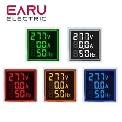 LED Digital Voltímetro e Amperímetro Amperímetro Vermelho, Luzes de Sinal, Medidor de Tensão Atual, Volt Amp Tester, Detector HZ, AC 20-500V, 1-100A, 220V