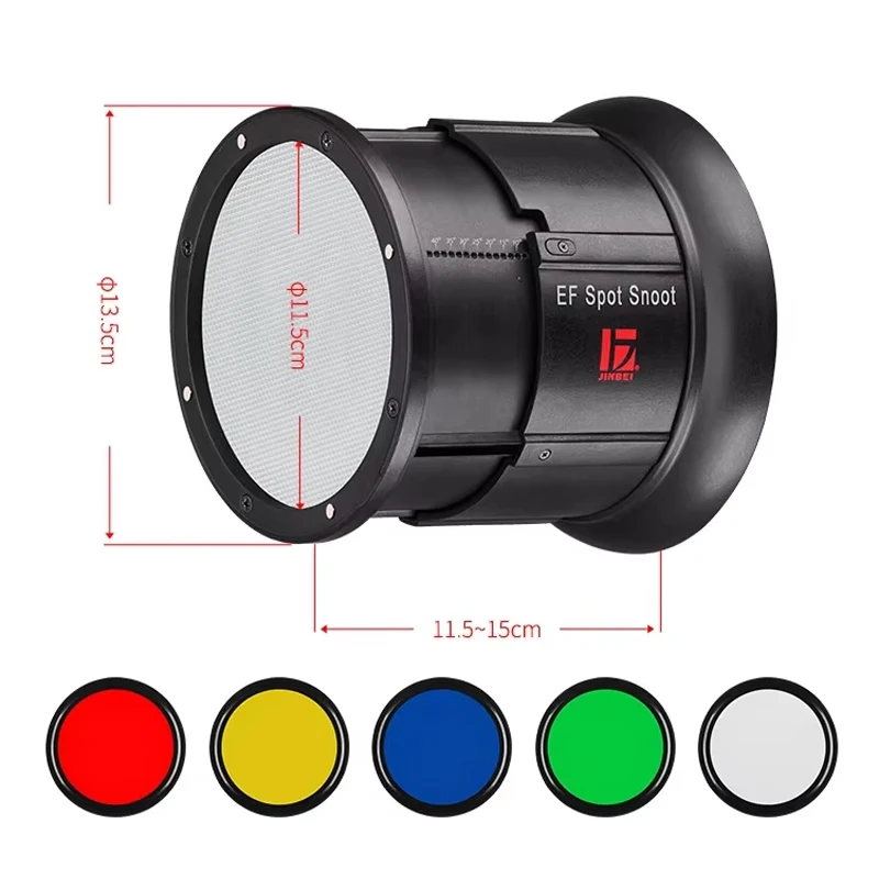 EF-LED Spot Snoot with Color Gels for JINBEI EF Series LED Continuous Light Accessories Zoom Stage Short Film Light Effect Props