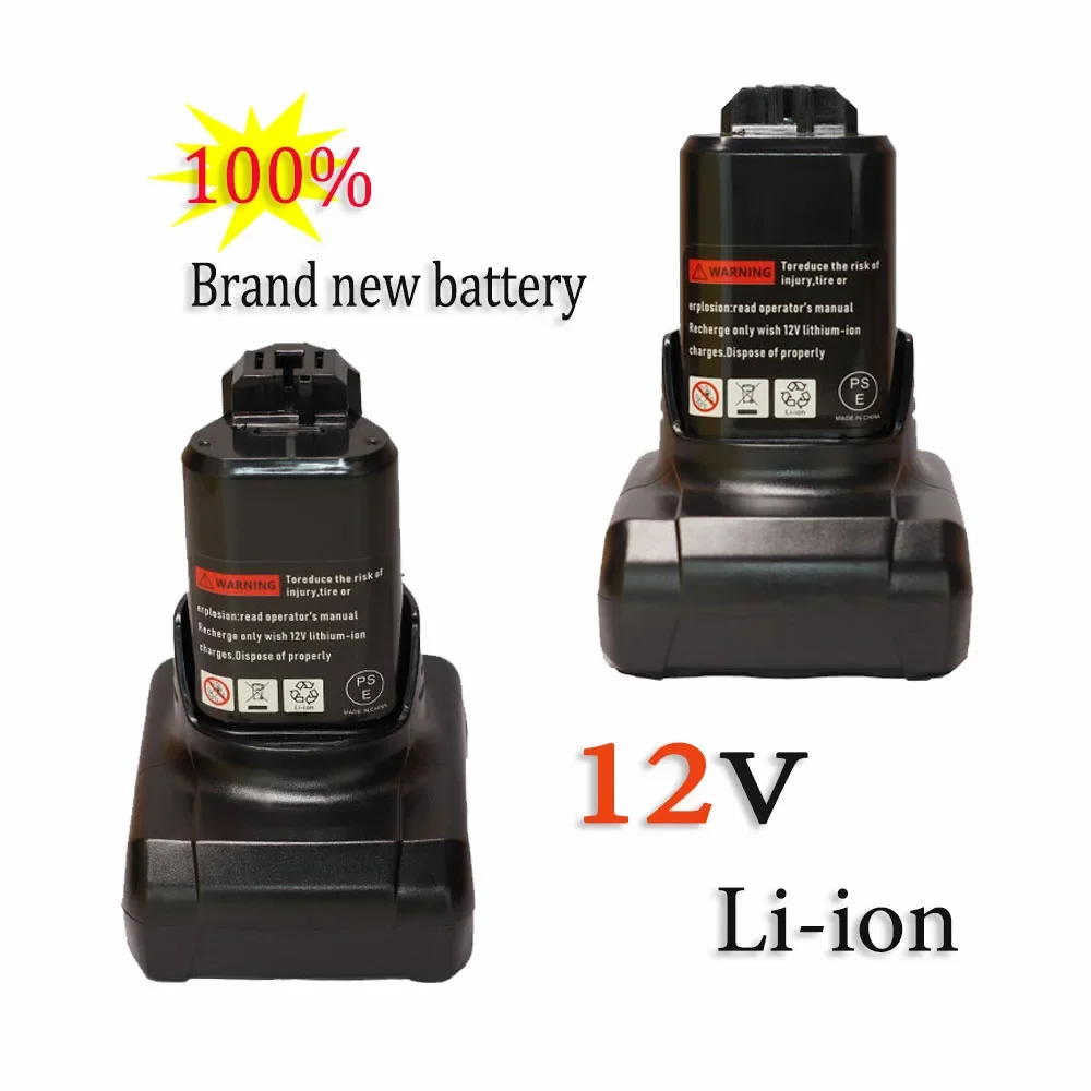 For Bosch 12V 6.0Ah Li-ion Replacement Battery，Compatible BAT411 BAT412 BAT413 BAT414 Cordless Power Tools