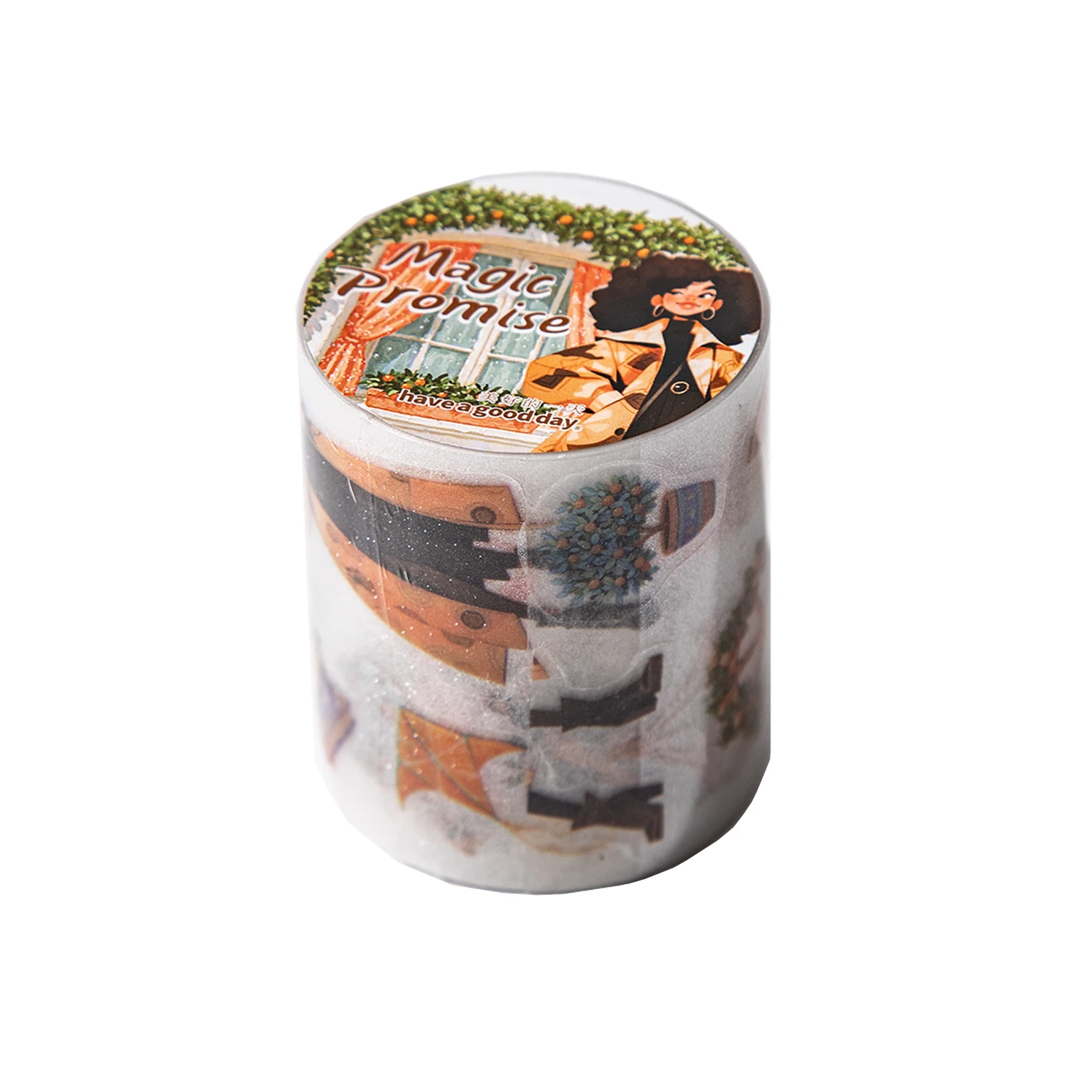 50 مللي متر * 200 سنتيمتر ماجيك وعد سلسلة خمر زهرة شخصية المشهد PET الشريط الإبداعية DIY بها بنفسك مجلة المواد كلية القرطاسية #6