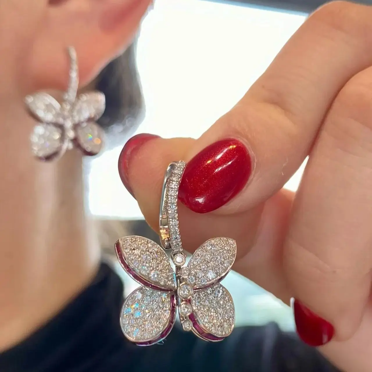 

Luxury Pavé Butterfly Mini Diamond Women's Drop Earrings Trendy Silver high-quality AAAAA+ 5A grade zircon Shining Charming Gift