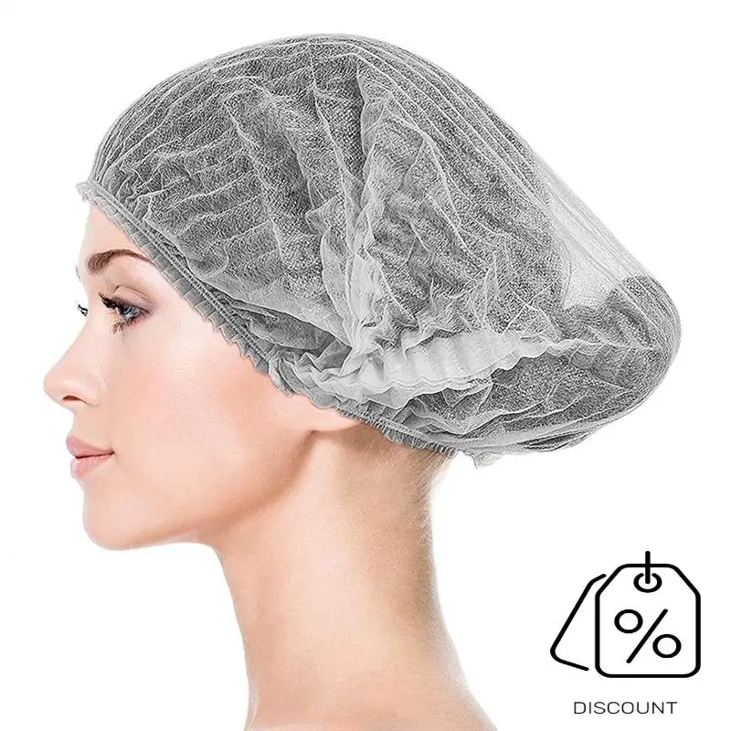 BAAG-200 ชิ้นตาข่ายคลุมผมแบบใช้แล้วทิ้ง - 21 นิ้ว - หมวก Bouffant จํานวนมากตาข่ายคลุมผมไม่ทอสําหรับบริการอาหารโรงพยาบาลห้องปฏิบัติการ