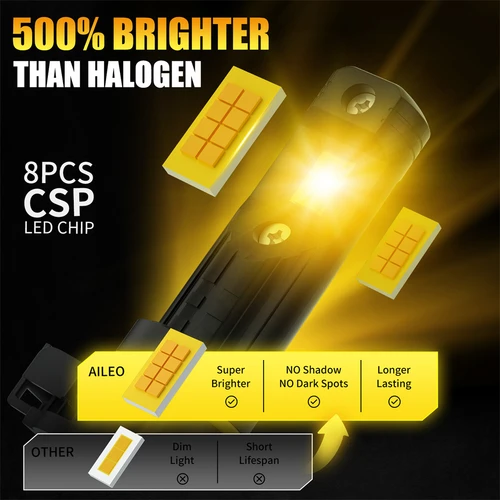 Imagen 2 del producto 2 uds PSX24W luz antiniebla LED Canbus 3000K amarillo para Jeep Grand Cherokee wk2 Wrangler jk Patriot Dodge Charger Chevrolet Captiva