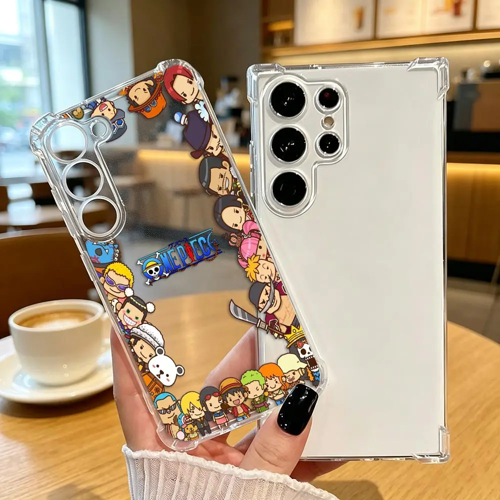 Luxury Transparent Phone Case For Samsung Galaxy S26 S25 S24 S23 S22 S21 S20 FE Ultra Shockproof Cover One P-Piece Luffys Zorro
