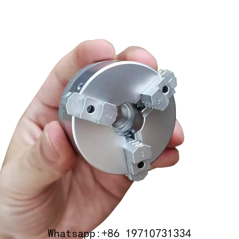 50mm Mini Three Jaw Chuck for Lathe Bench GrinderElectric Drill Aluminum Alloy Self Centering Woodworking Turning Chuck