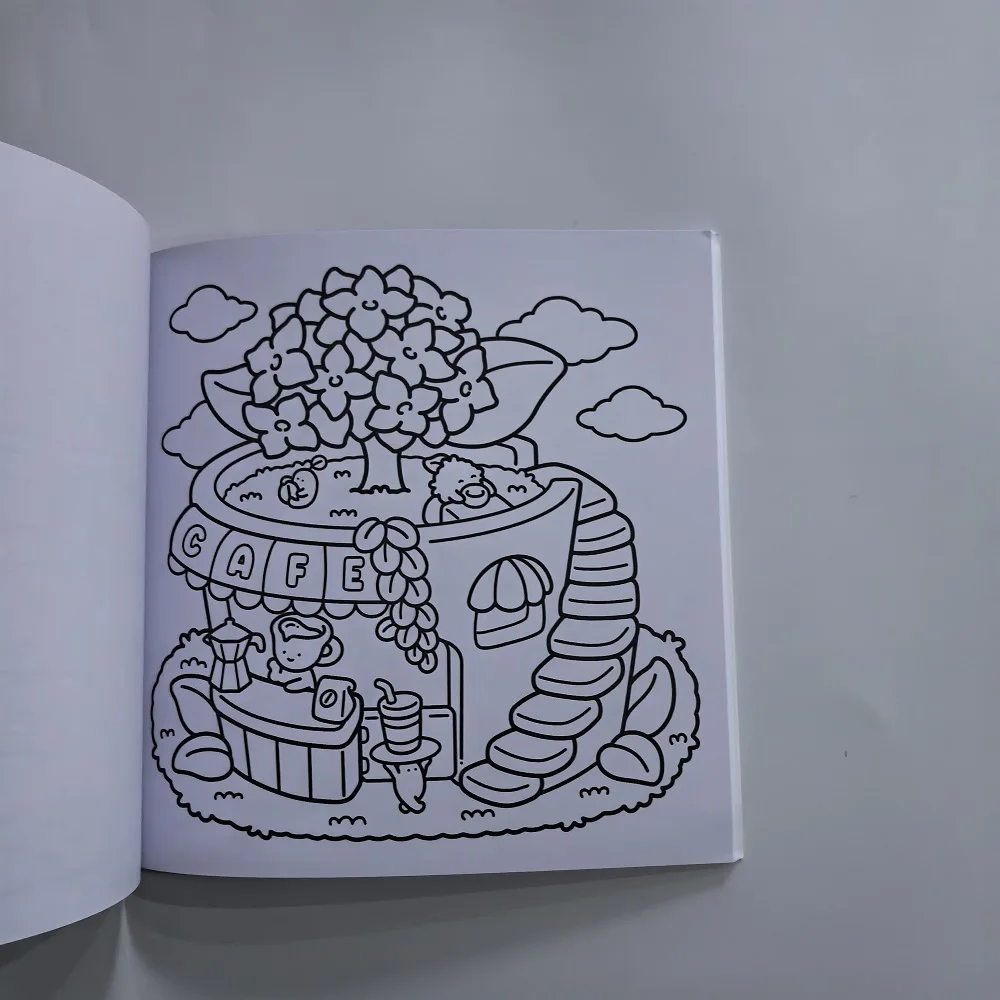 كتاب تلوين سهل لطيف من Dreamy Friends للبالغين لتخفيف التوتر، هدية مثالية لحفلات أعياد الميلاد وأعياد الميلاد وعيد الميلاد #4