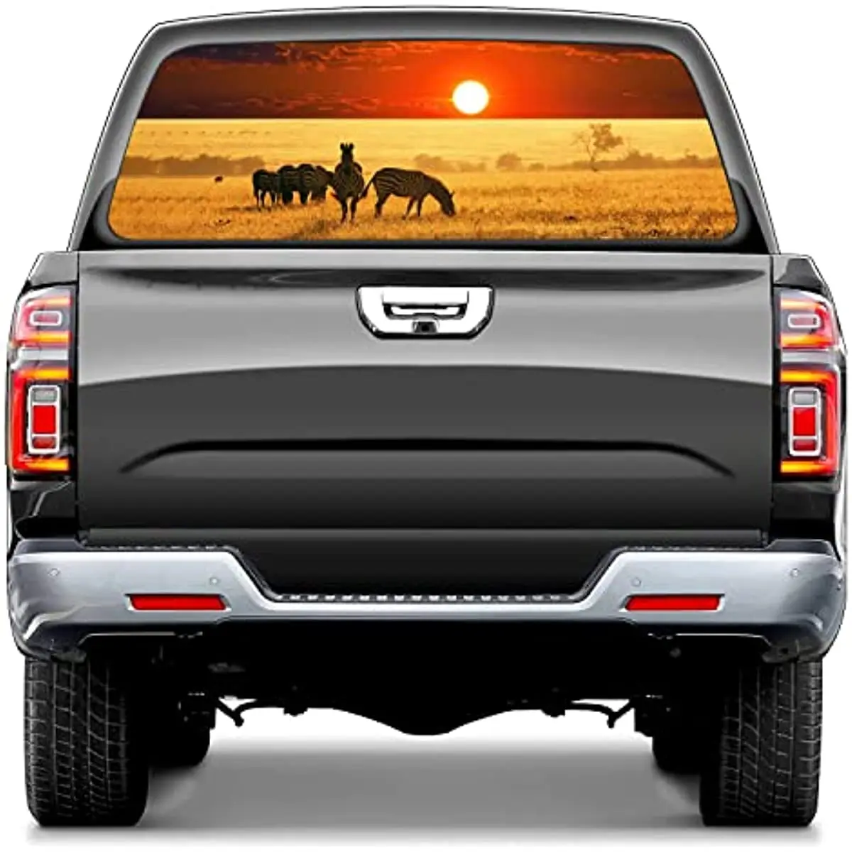 

Rear Window Decals for Trucks,Pickup Truck Back Window Tint Graphic Perforated Vinyl Truck Stickers 66"X 22" Horses Stallion Pic