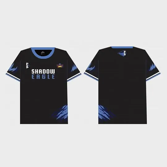 Shadow Eagle Sport Jersey Men Black Blue Claw Print Short Sleeve T Shirt Quick Dry Breathable Casual Top For Futsal And Football