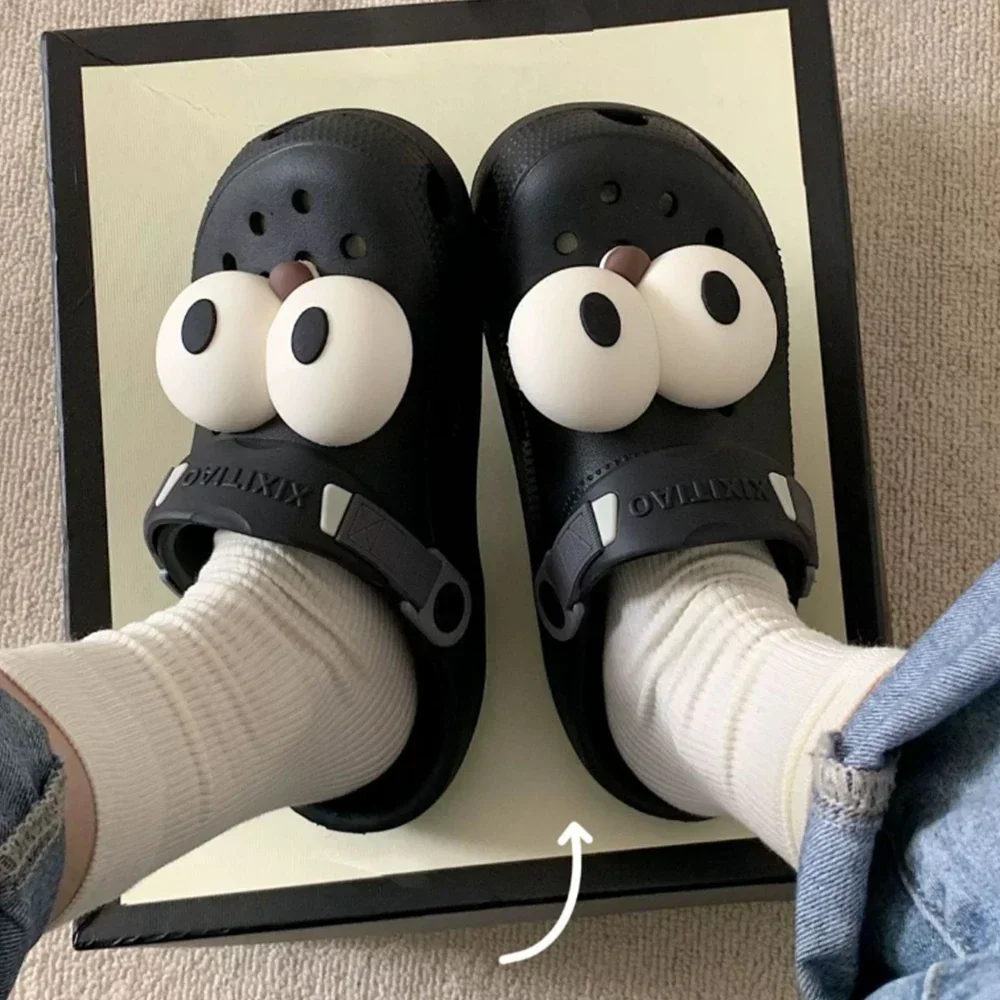 2pcs 큰 눈 구두 매력 - 재미 나막신 샌들 장식 DIY 구두 액세서리 장식 내구성 PVC 매력 썸네일 4