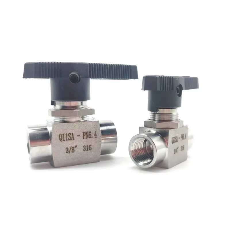 Instrument pipe Ball valve 6 8 10 12mm 1/8 1/4 3/8 1/2 pipe stainless steel 304 316 High pressure temperature ferrule ball valve