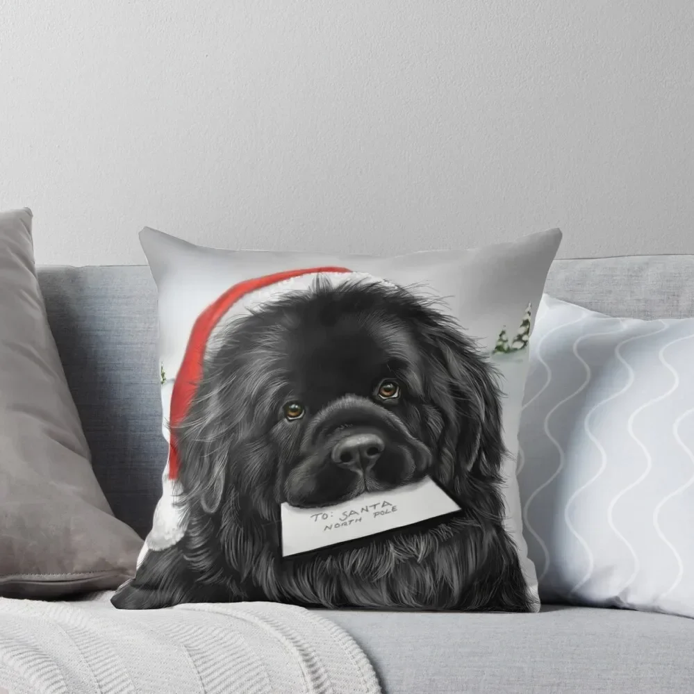 

Newfie’s Letter to Santa Throw Pillow Sofa Cover christmas pillowcases Pillow