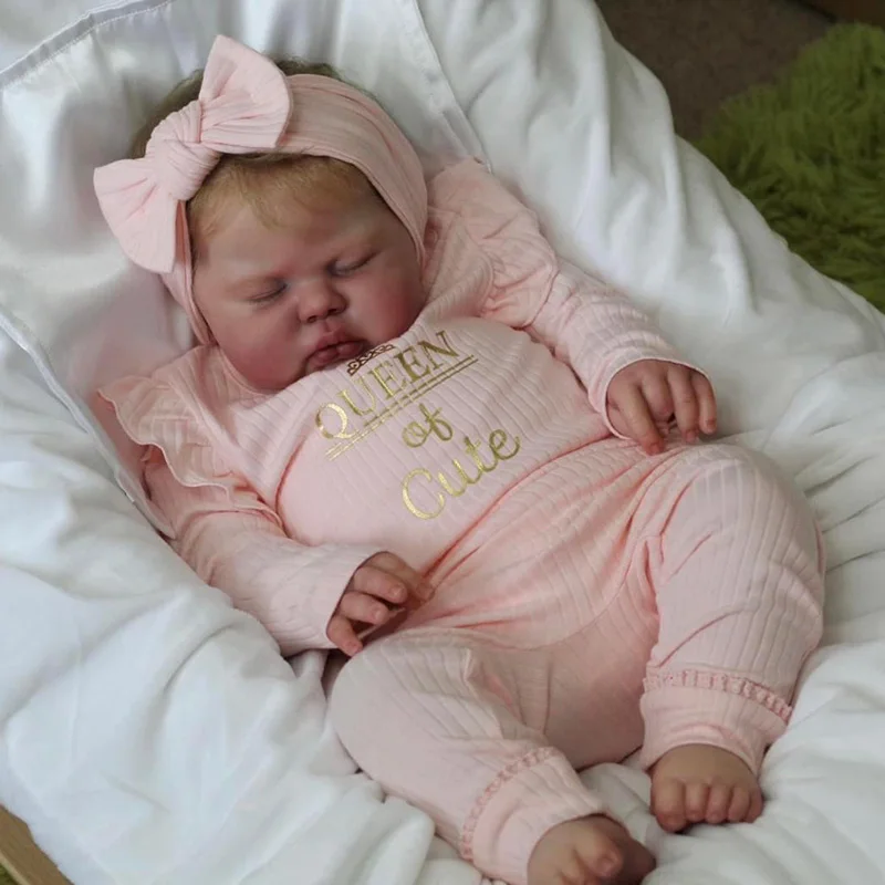 60CM Reborn Dolls Pickle in Soft Cloth Body Lifelike Reborn Toddler Hand Painted Hiar Cuddly Baby Girl Doll Baby