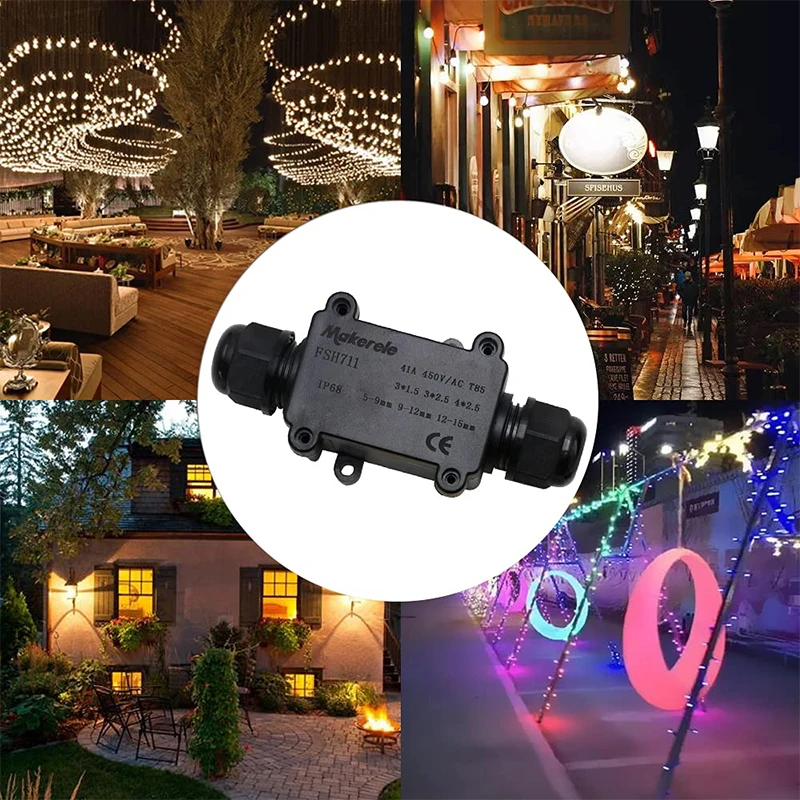 

Junction Box Mini Outdoor Waterproof Ip66 Terminals One In Two Out Waterproof Box Plastic Corrosion Resistant Black Junction