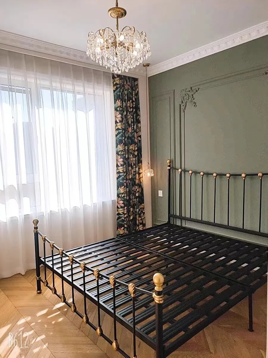 For Wrought iron bed double bed 1.8 meters 1.5 meters single bed modern simple 1.2 meters children's princess