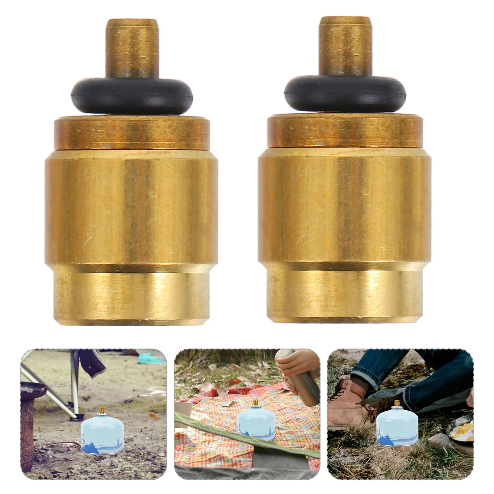 2 قطعة محول عبوة البروبان المقاوم للاهتراء، توصيل سريع للغاز الصغير لمواقد التخييم والرياضة، محول خزان الغاز الصغير #1