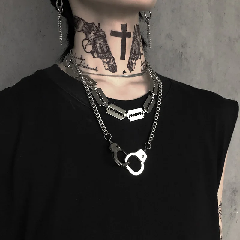 Blade Collarbone Chain Cyberpunk Style Jewelry Accessory For Women Men Party Gifts