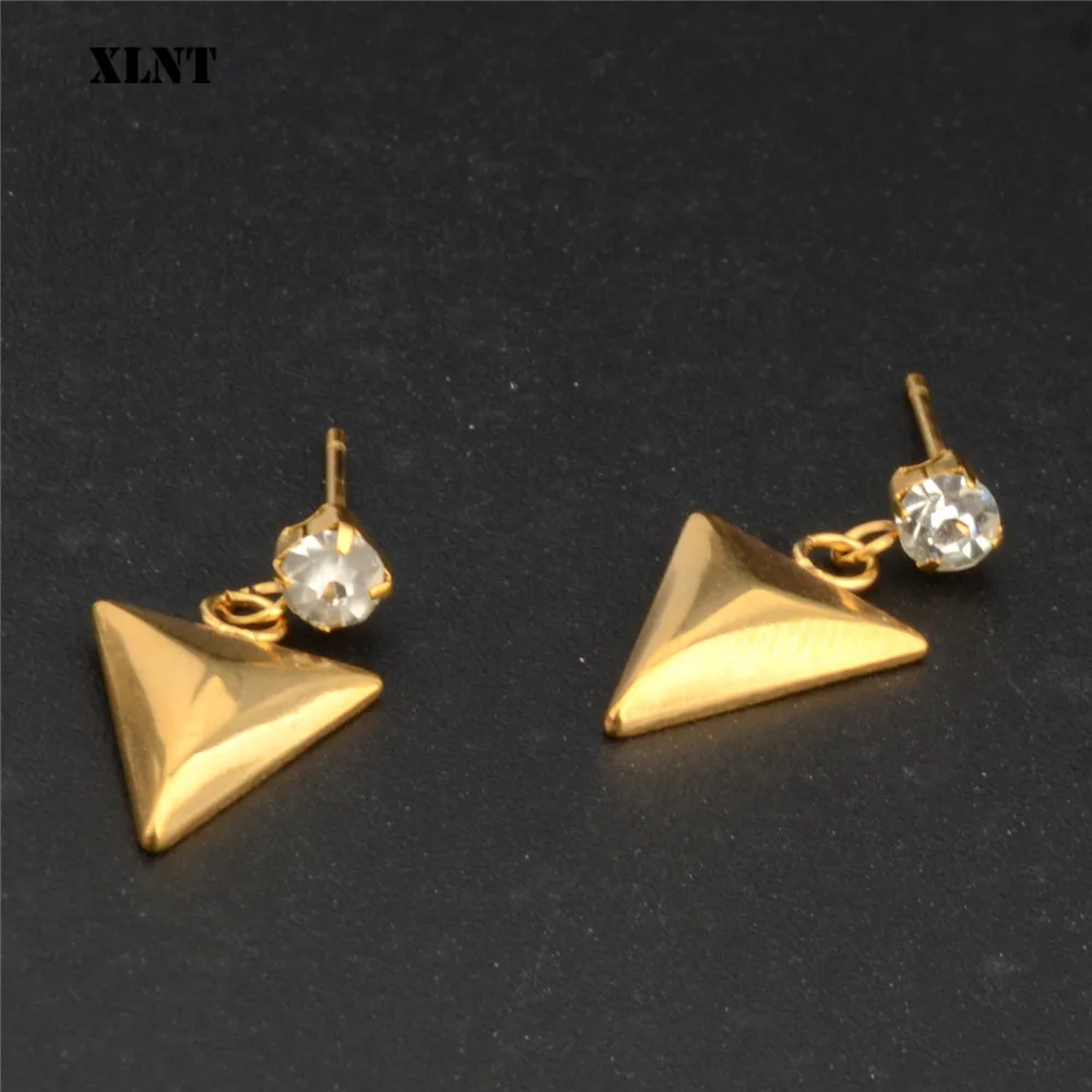 XLNT Europe and America Minimalist Drop Earrings  for Women Geometric 3D Triangle  Polygon Earrings Brincos Party Jewelry