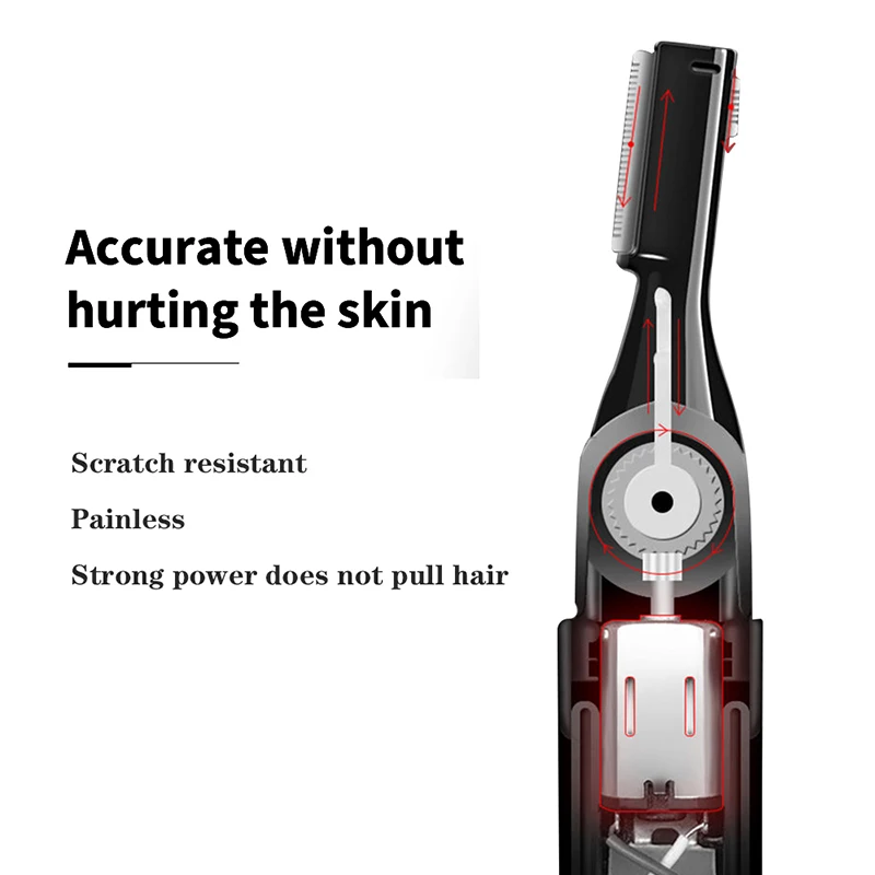 Hotsales نموذج البطارية الكهربائية غير مؤلم المحمولة الحاجب المشكل المتقلب عدة النساء الرجال أداة قص الحواجب