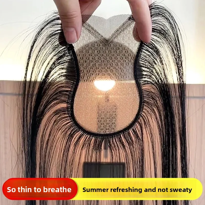 حافة غير مرئية الشعر التمديد المرأة خفيفة رقيقة المظهر الطبيعي وهمية هامش خيوط الشعر البشري الحقيقي مشبك الألياف الآسيوية على الشعر #1