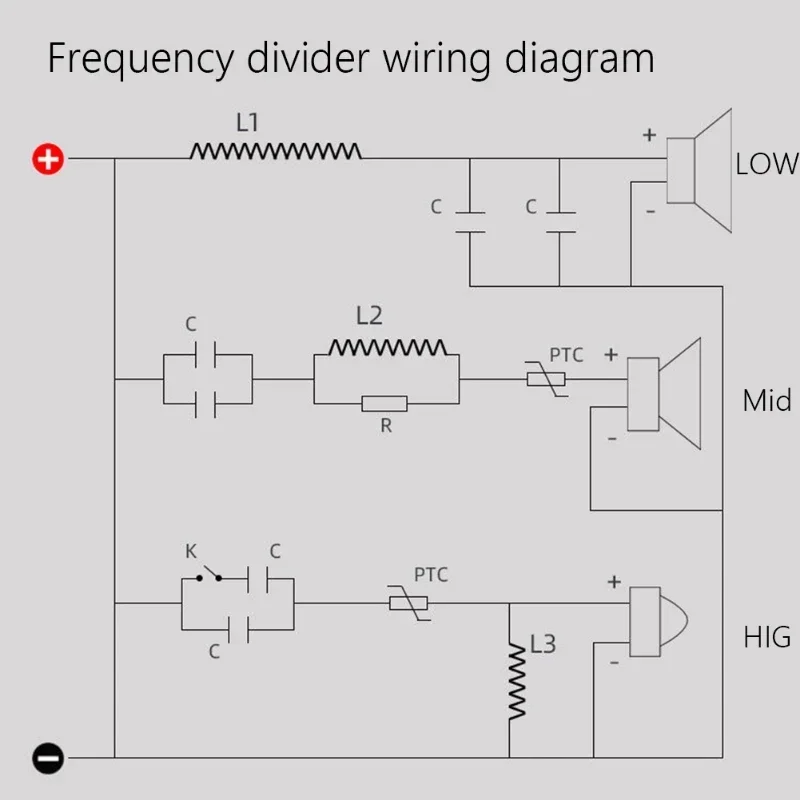 Circuit de filtre de haut-parleur bricolage, 3 voies, 250W, 850Hz, 5200Hz, Dead Sync der, Treble, Medium Bass, Hifi Stereo Audio Crossover Pound