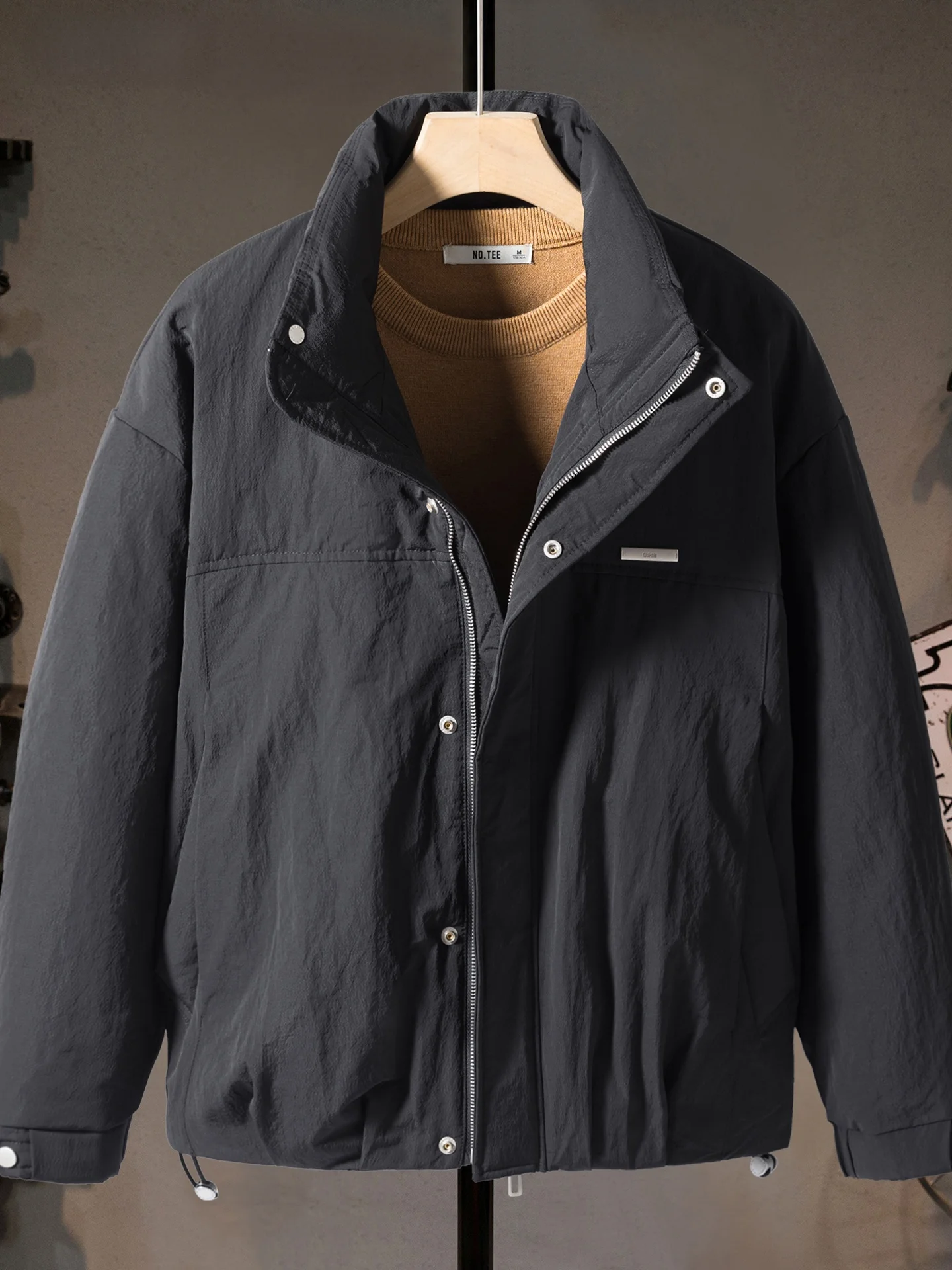 

Мужская утепленная зимняя куртка-пуховик с воротником-стойкой, ветрозащитная, теплая, для повседневной носки и активного отдыха