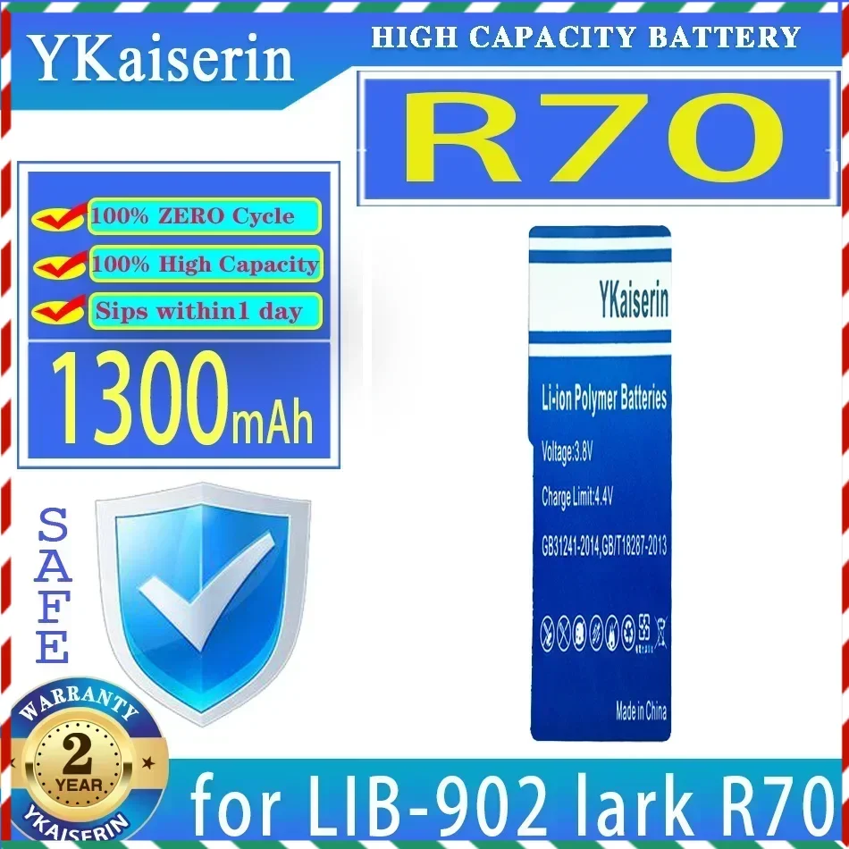 

Запасная батарея ykaisсеребрина 1300 мАч, модель R70 для lark R70, LIB-902 F5 F7 F70 F80 M5 для Sharp ST60 ST60BT