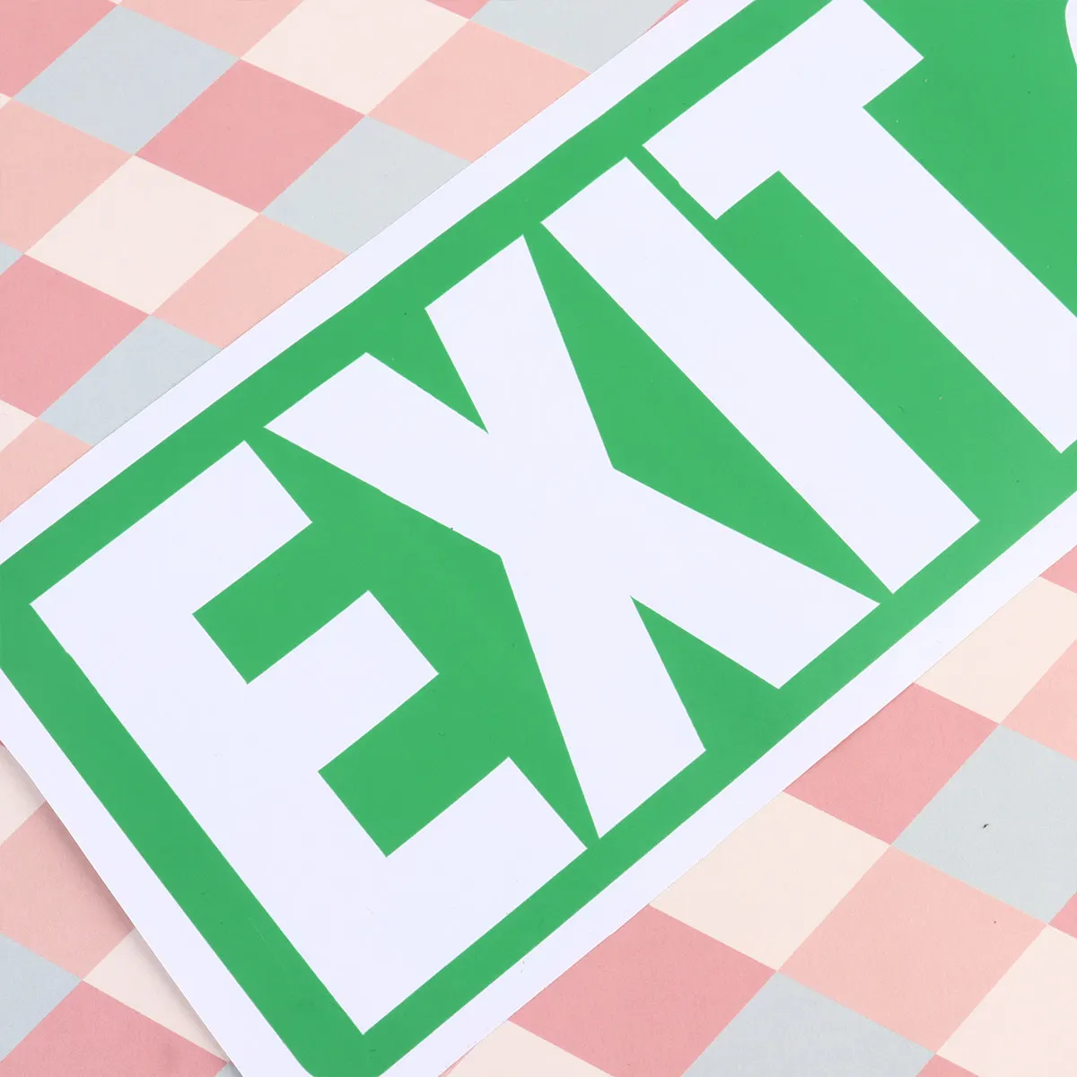 5Pcs Exit Sign Stickers Peel Stick Door Decals for Office Restaurant Supermarket Smooth Wall Glass Metal Indoor Use